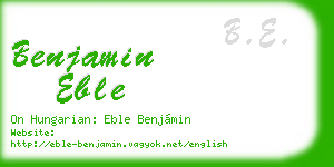 benjamin eble business card